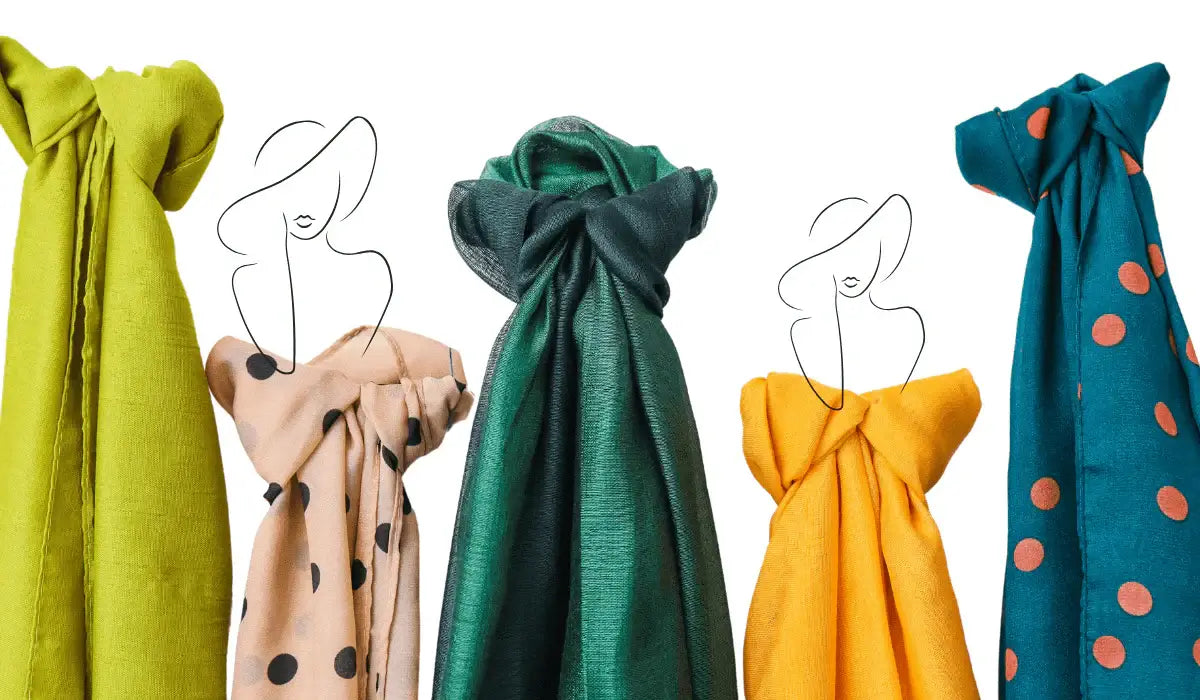 Women’s cozy winter scarf collection showcasing soft, stylish scarves in various colors and patterns.