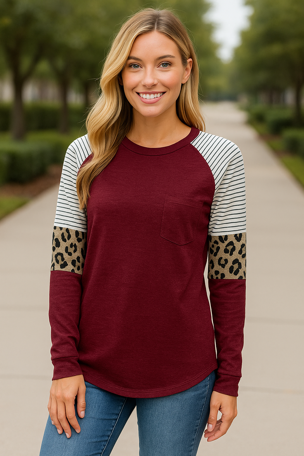 Leopard Print Loose Tunic Top