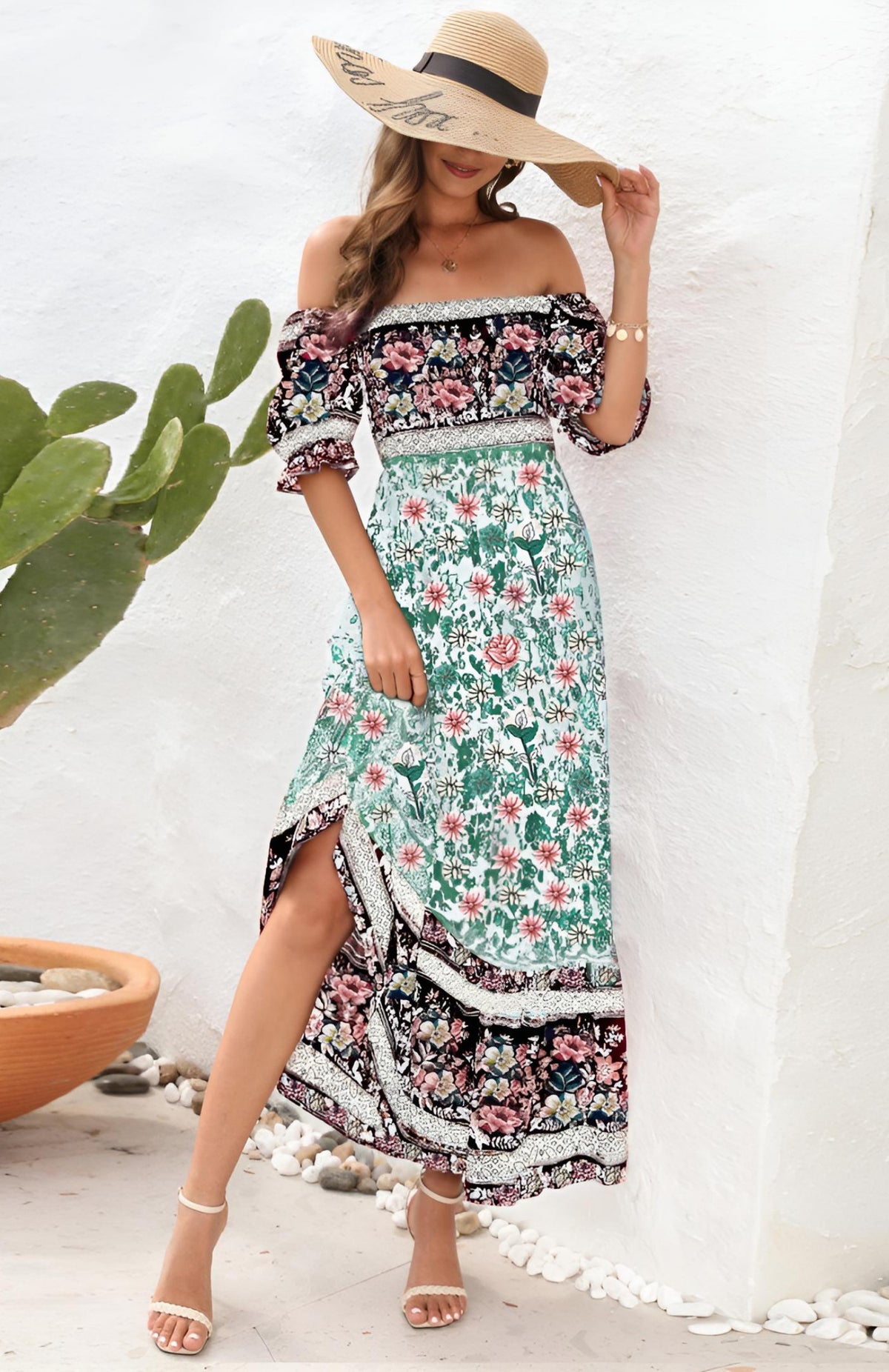 Women’s Bohemian Floral Maxi Dress