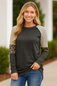 Leopard Print Loose Tunic Top