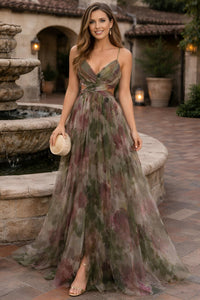 Women’s elegant Colorful Mesh Maxi Dress