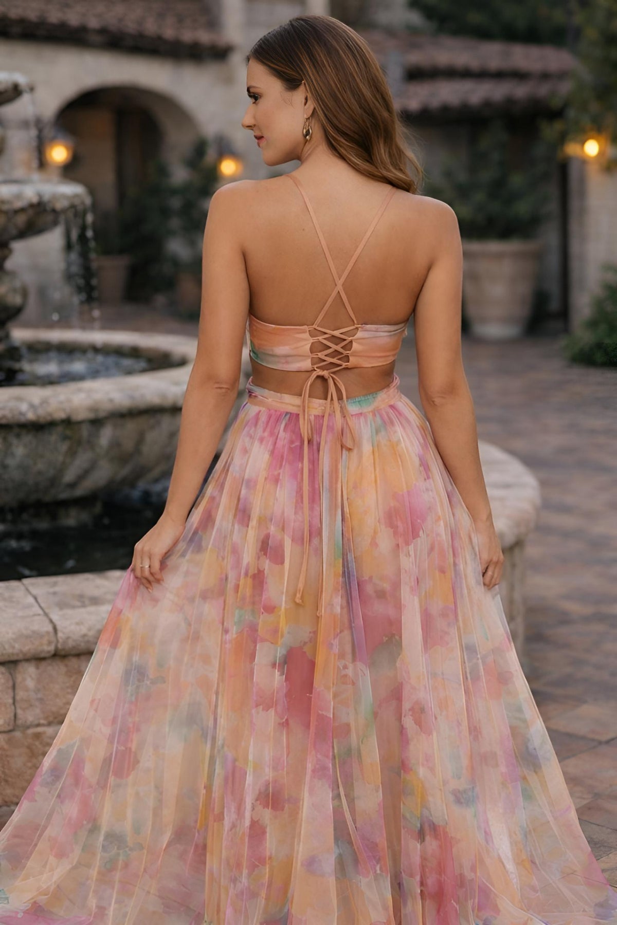 Women’s elegant Colorful Mesh Maxi Dress