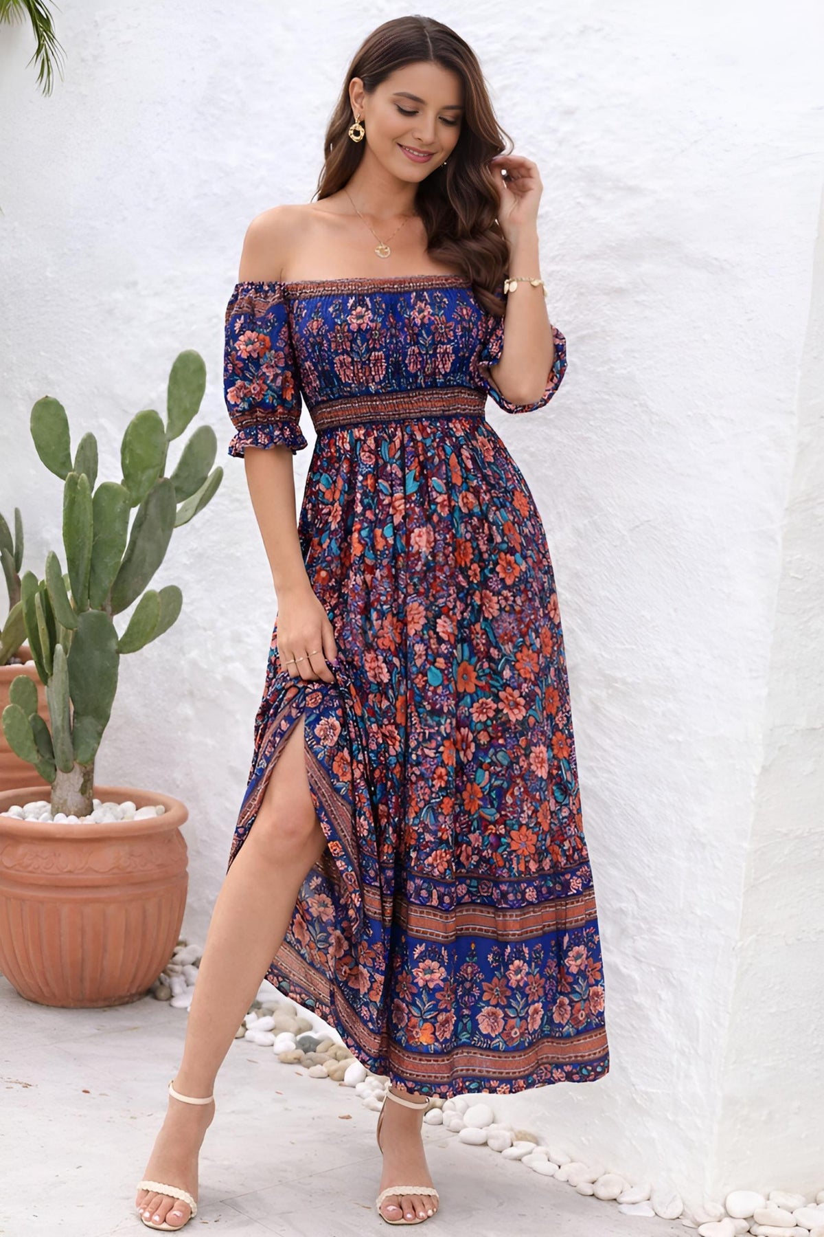 Women’s Bohemian Floral Maxi Dress