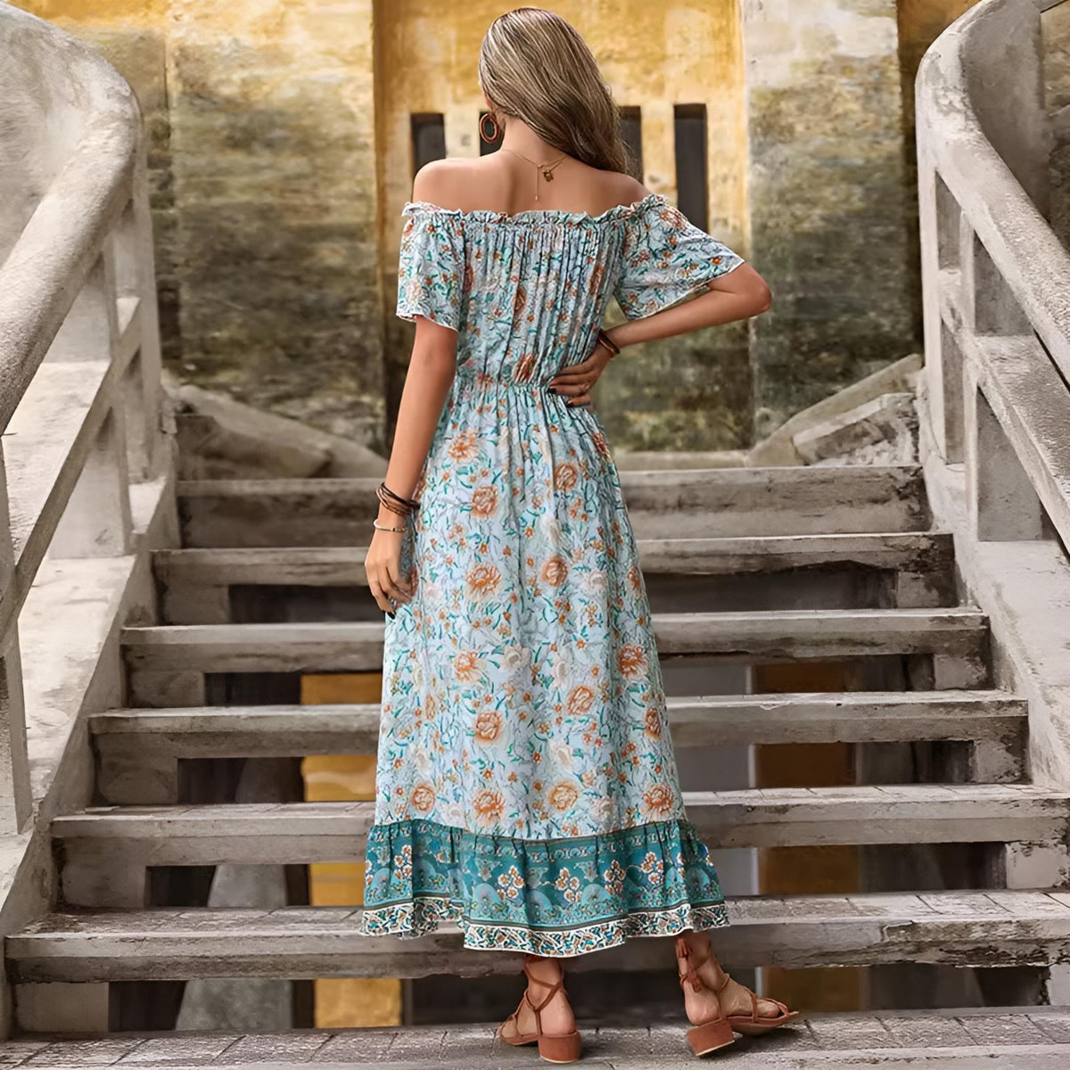 Off Shoulder Bohemian Maxi