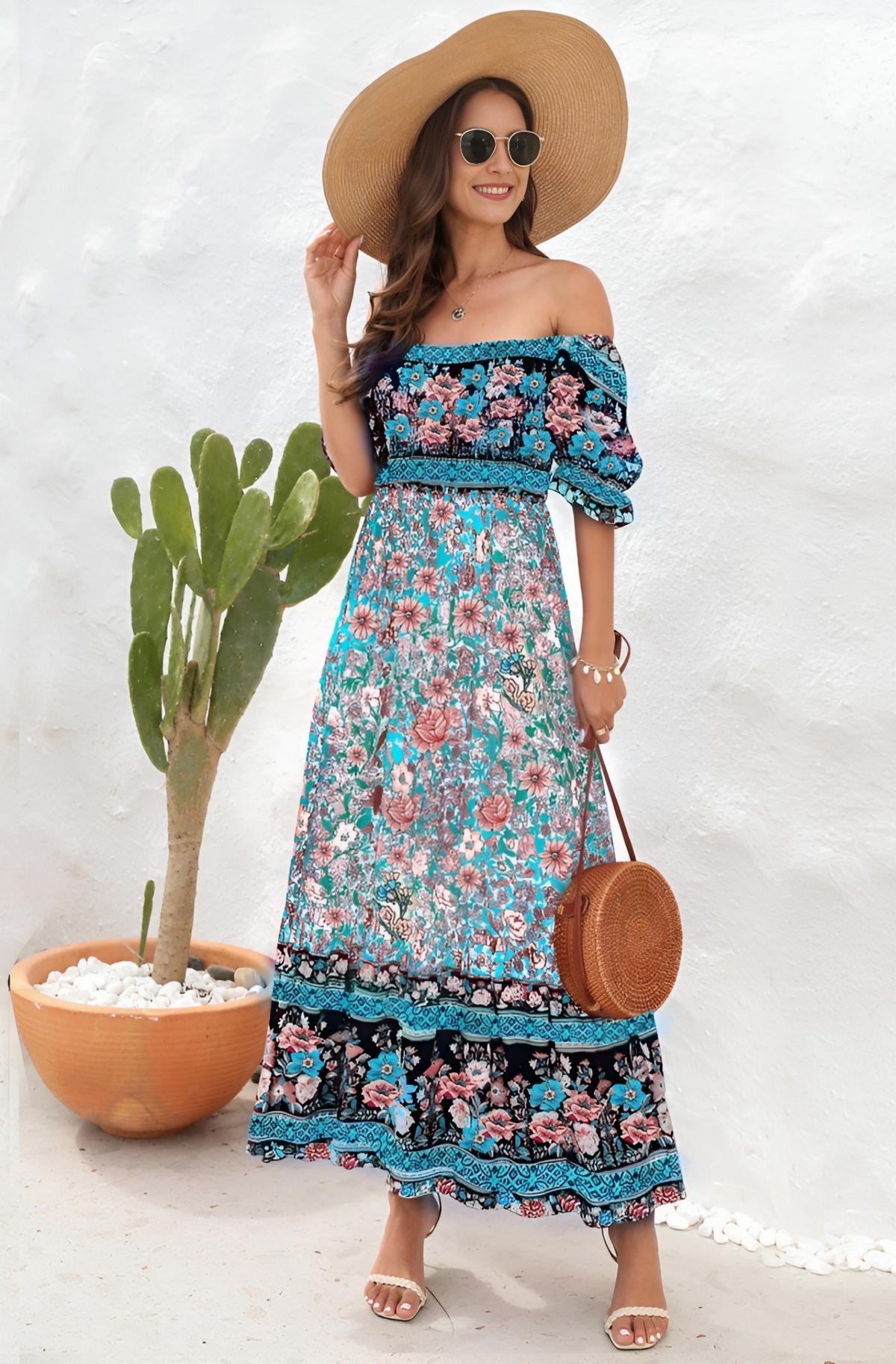 Women’s Bohemian Floral Maxi Dress
