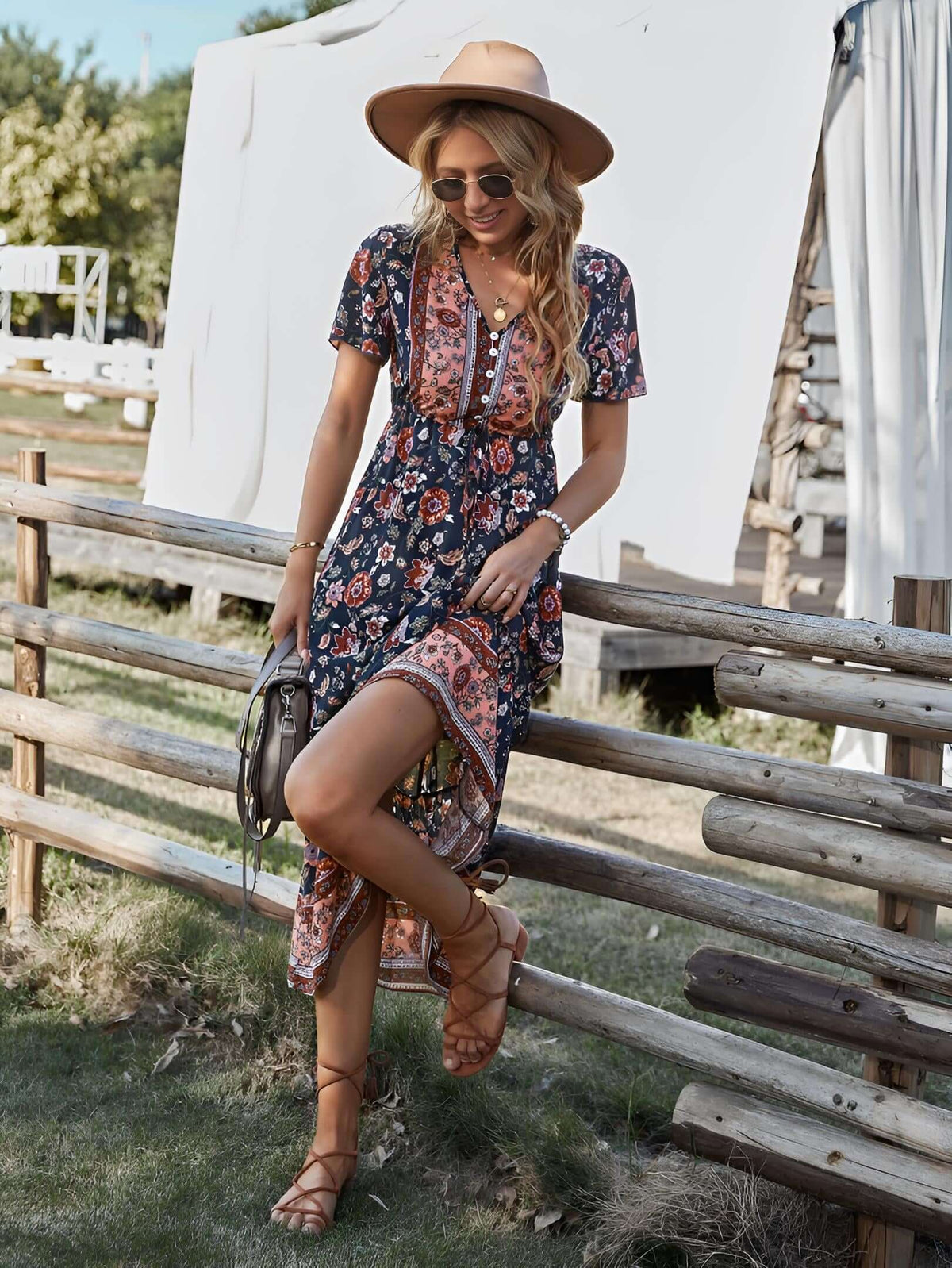 Bohemian Trendy Midi Dress - Women's boho fashion | Roll Up Fashion