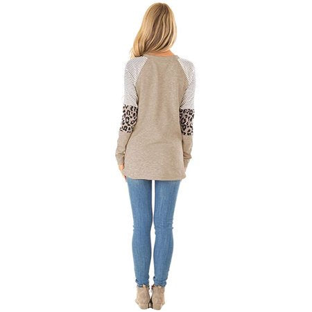 Leopard Print Loose Tunic Top