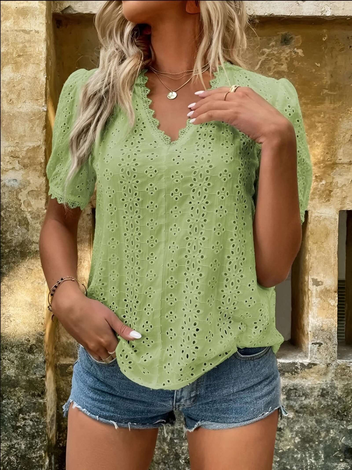 Embroidery Hallow Blouse - Women's boho fashion | Roll Up Fashion