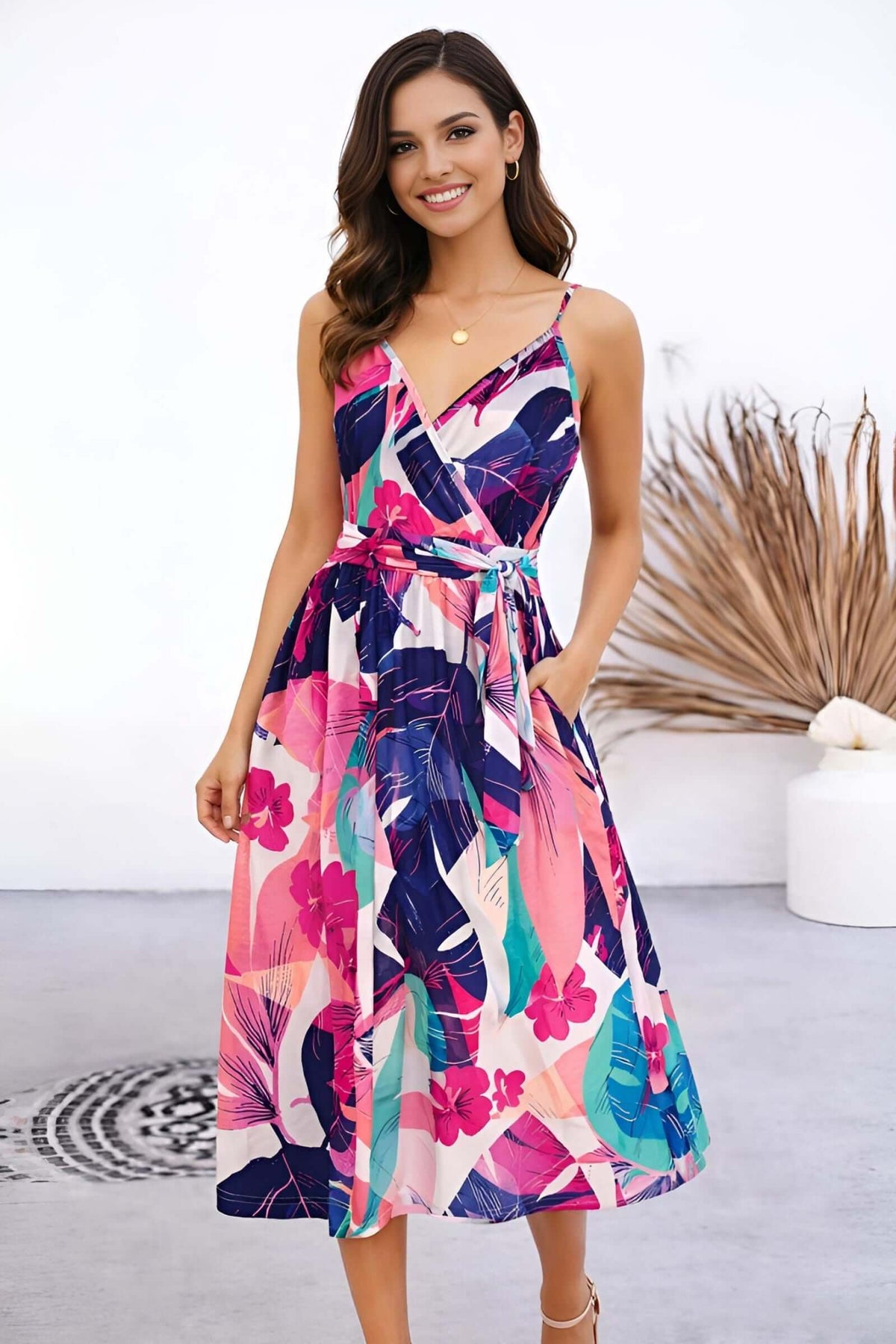 Sleeveless Maxi Dress | Colorful & Comfortable Summer Styles Small / Multi Leaves Sleeveless Maxi Dress | Colorful & Comfortable Summer Styles Small / Multi Leaves