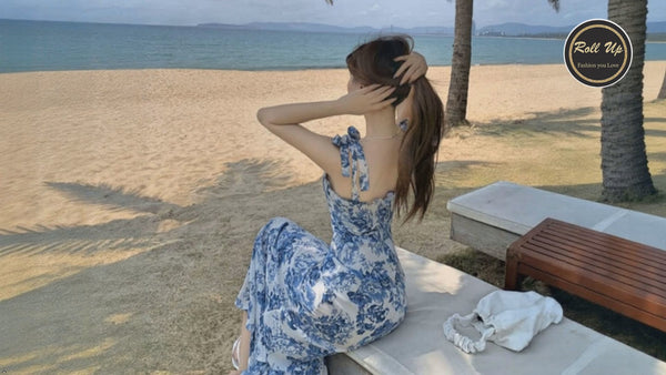 Blue white dress video