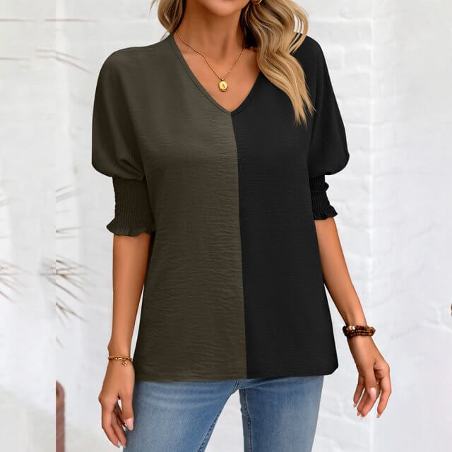 Two Tone Top - Women's boho fashion | Roll Up Fashion