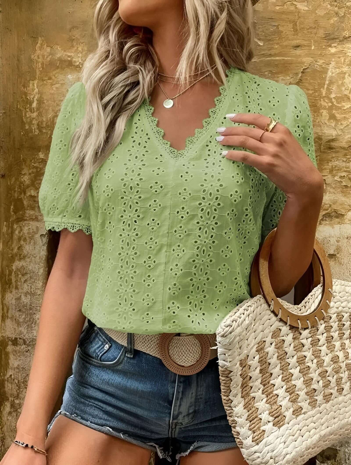 Embroidery Hallow Blouse - Women's boho fashion | Roll Up Fashion