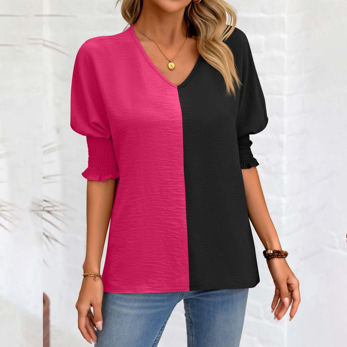 Two Tone Top - Women's boho fashion | Roll Up Fashion