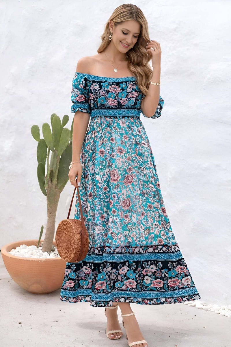 Women’s Bohemian Floral Maxi Dress - Women's boho fashion | Roll Up Fashion