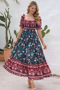 Women’s Bohemian Floral Maxi Dress - Women's boho fashion | Roll Up Fashion
