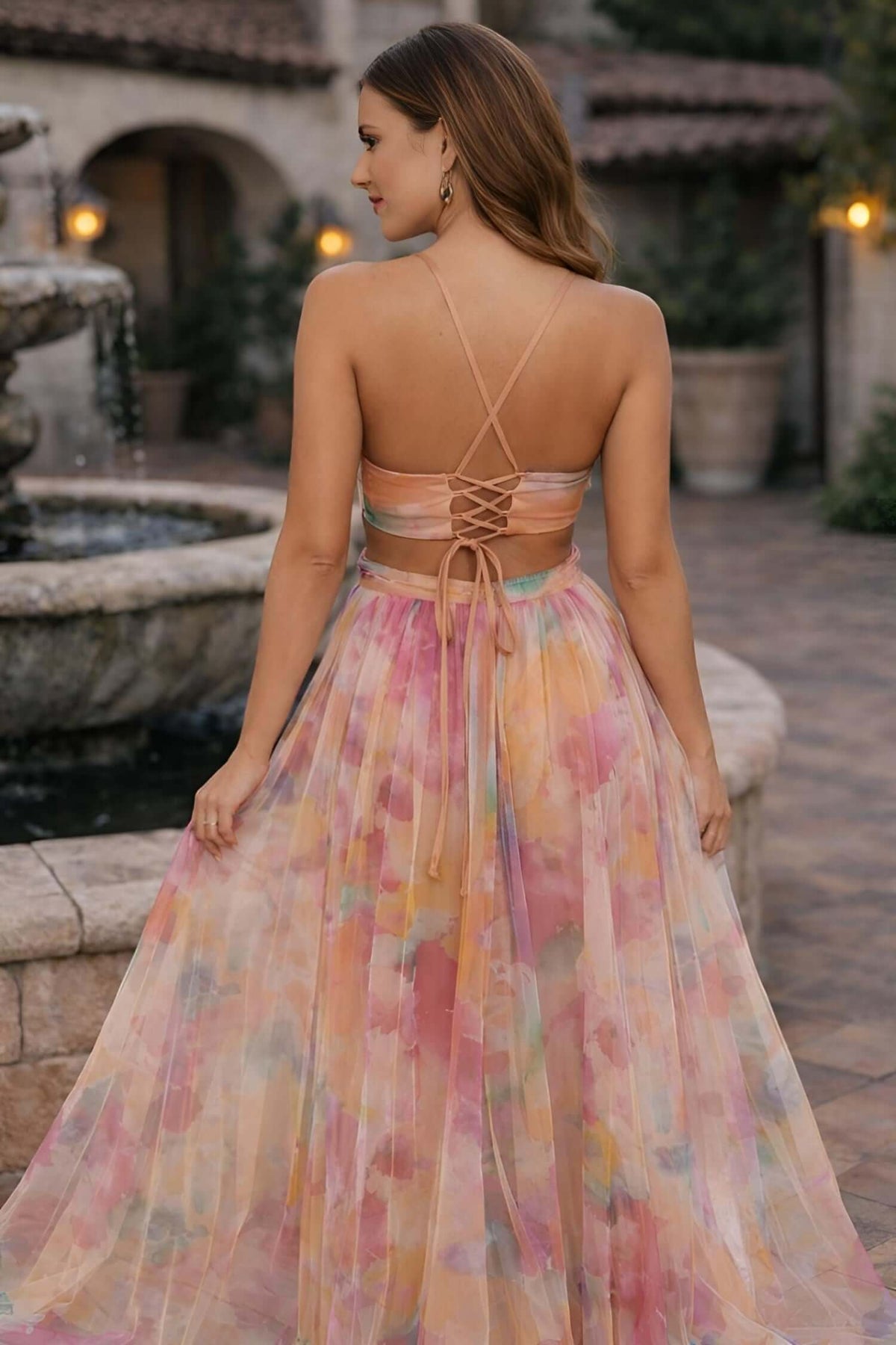 Women’s elegant Colorful Mesh Maxi Dress - Women's boho fashion | Roll Up Fashion