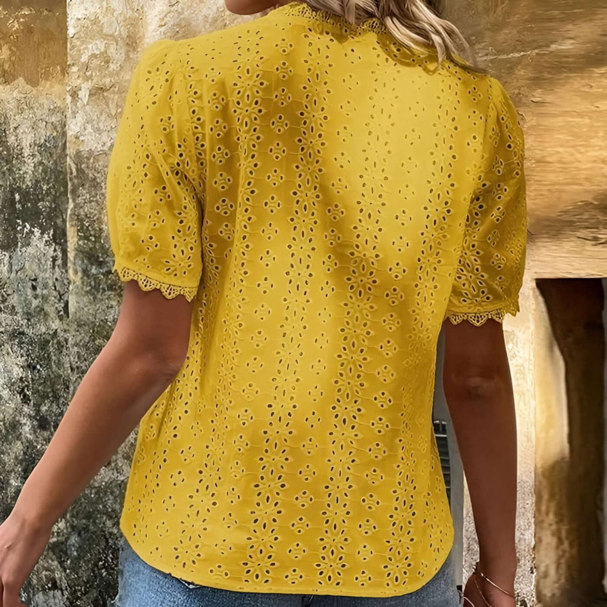 Embroidery Hallow Blouse - Women's boho fashion | Roll Up Fashion