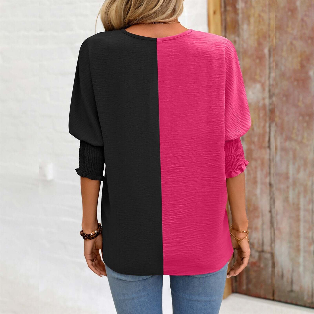 Two Tone Top - Women's boho fashion | Roll Up Fashion