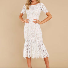 Load image into Gallery viewer, Elegant Floral Lace Midi Dress
