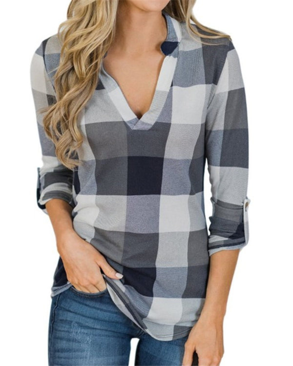 Plaid Long Sleeve Top