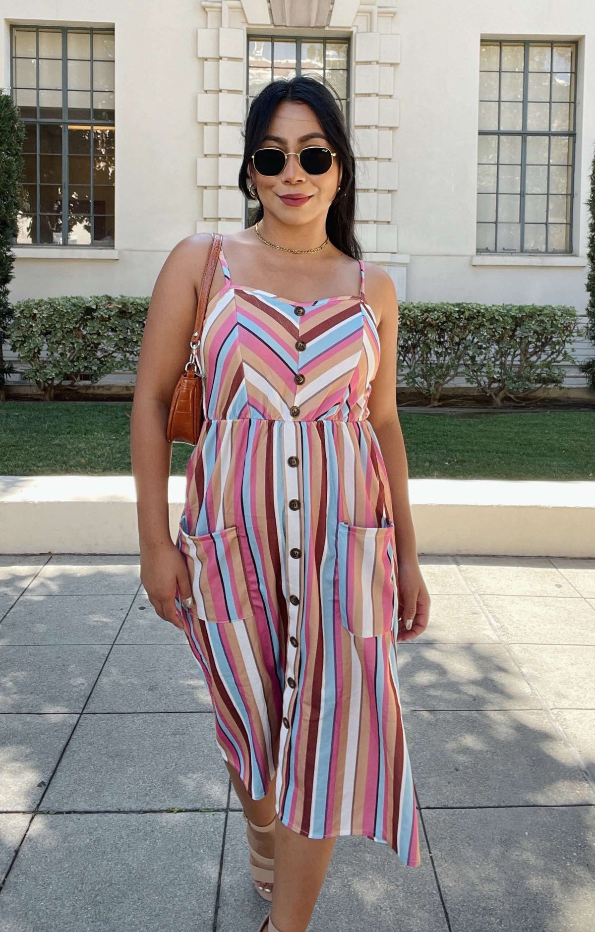 striped midi dress outfit Saylor Dress