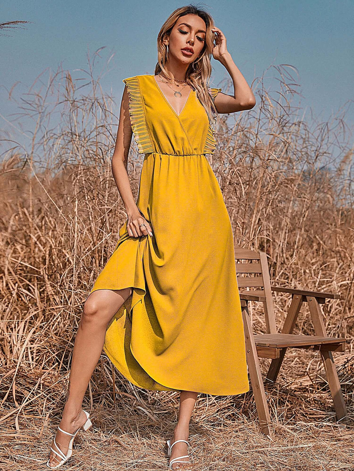 Butterfly Dress - Stylish & Versatile Maxi for Summer L / Red Butterfly Dress - Stylish & Versatile Maxi for Summer L / Red