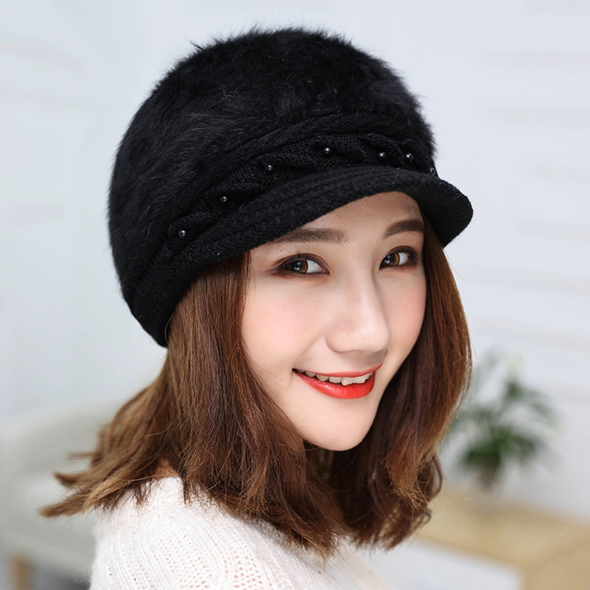 Winter Cozy Fur Beanie Hat