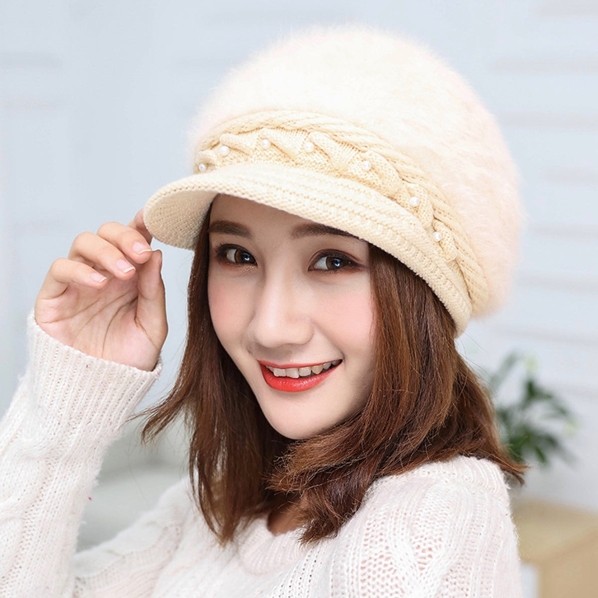 Winter Cozy Fur Beanie Hat