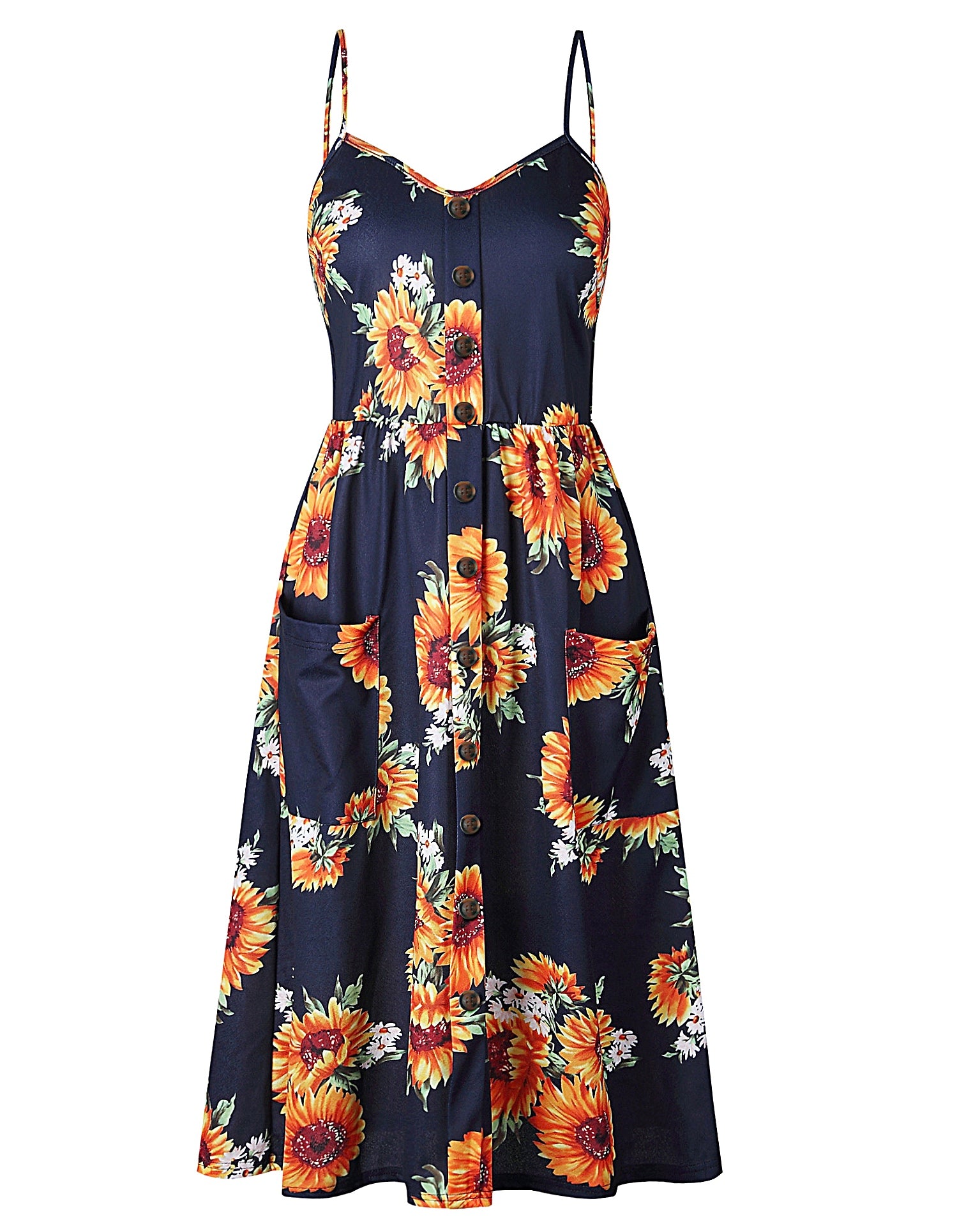 Sunflower Midi SunDress – Roll Up Fashion