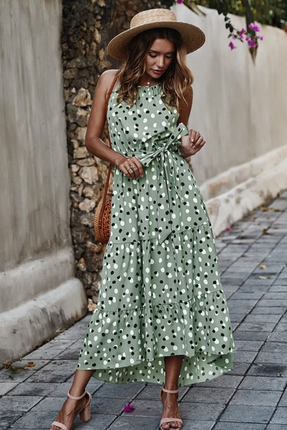 Polka Dots Maxi Dress – Roll Up Fashion