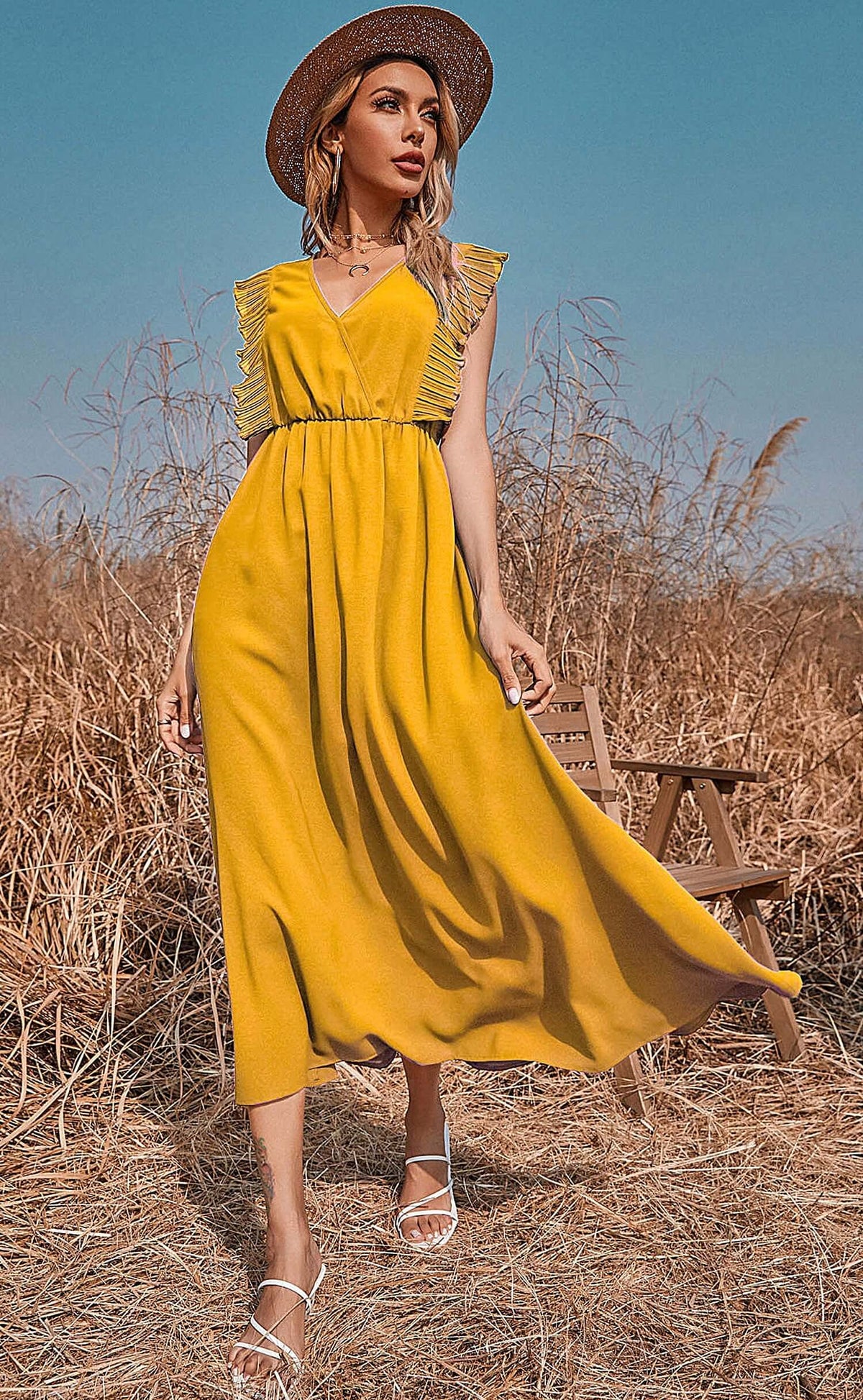 Butterfly Dress - Stylish & Versatile Maxi for Summer L / Red Butterfly Dress - Stylish & Versatile Maxi for Summer L / Red
