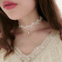 Load image into Gallery viewer, Lace Pearl choker necklace - 2pcs
