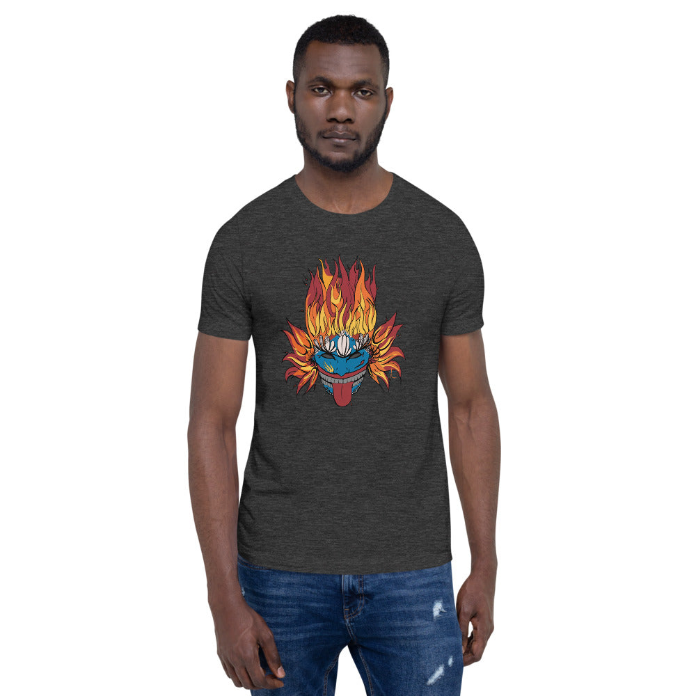 RollUp Fire Skull Novelty T-shirt