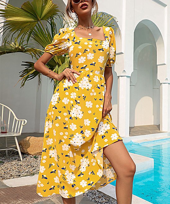 Backless Floral Midi Dress